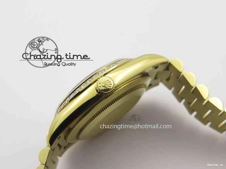 0106 Day Date 40mm YG BP Maker Best Edition Black Dial Diamond Bezel On YG Bracelet A Soft 3681